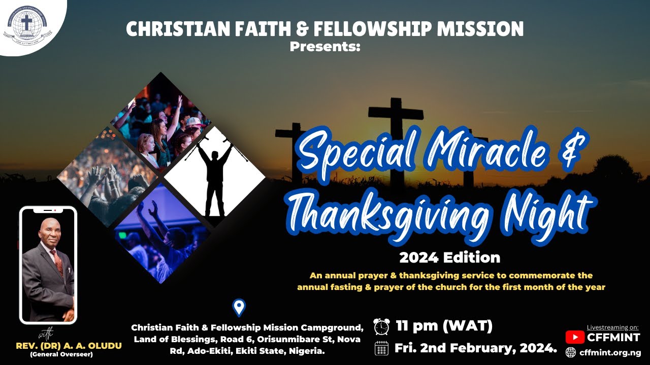 Special Miracle, Thanksgiving & Testimony Night | February 2nd 2024 | CFFMINT